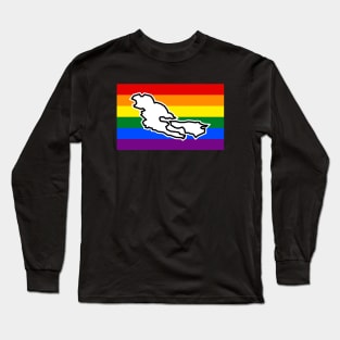 Pender Islands BC - Rainbow Pride Flag - LGBT Colours - Pender Island Long Sleeve T-Shirt